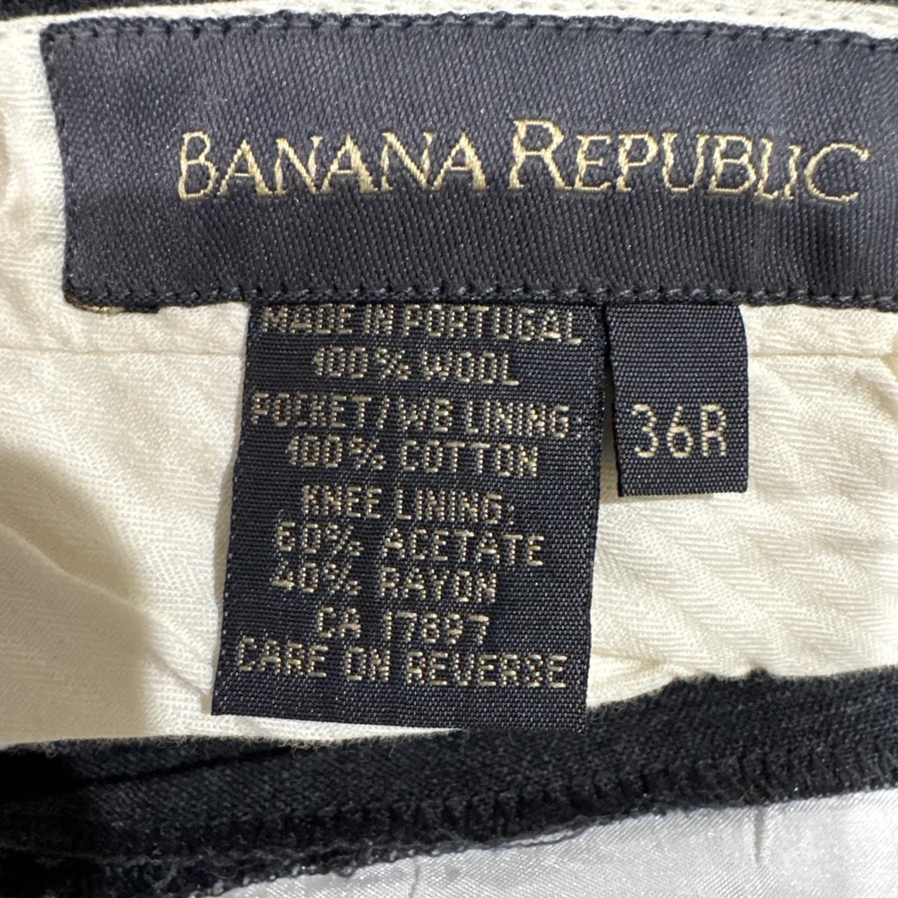 Men's Banana Republic Dress flat front cuffed Pants Waist 36 Inseam 29 Charcoal